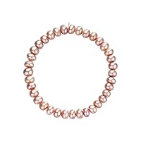 michooyel Freshwater Pearl Stretch Bracelet 6-6.5mm Button Pearl Size for Women Girls
