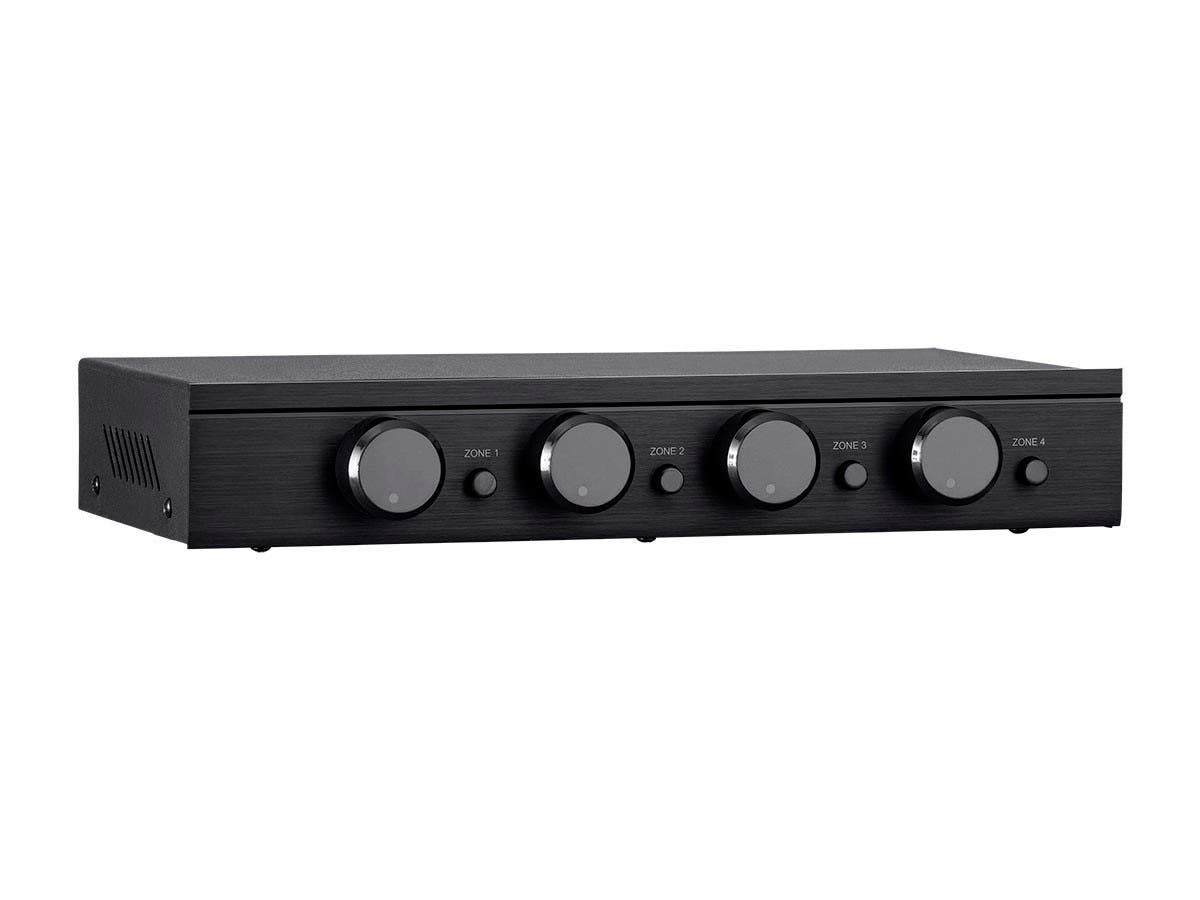 Monoprice SSVC-4.1 Single Input 4-Channel Speaker Selector with Volume Control, Impedance Protection, Individual Zone On/Off Buttons, Black, Model Number: 138159