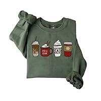 Christmas Coffee Sweatshirt, Cute Christmas Sweatshirt, Christmas Sweater, Christmas Hoodie, Christmas Sweatshirt for Women, Cozy Holiday Sweatshirt, for Friends