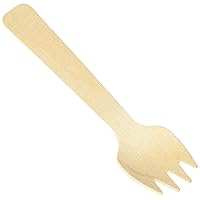 Concession Essentials100 Pcs Mini Wooden Forks 4-inch Length,Natural Birch Wood Biodegradable Utensils Cutlery,Mini Wooden Forks.