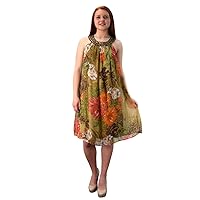 Bohemian Free-Flowing Floral Tunic Vacation Summer Frock Swing Dress