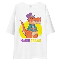 Mardi Grawr Dinosaur Gentleman Outfit for Kids Unisex Oversized Tee