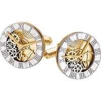 14 Karat Two-Tone Gold Clock Cuff Links