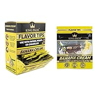 King Palm Flavors Filter Tips - Banana 50ct Display - Flavored Pre Rolled Tips - Corn Husk Pre Roll Filter Tip - Organic Rolling Paper Filter Tips - Terpene Infused Rolling Tips…