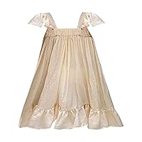 LRSQOICM 9 Month Fall Dress Collar Flying Sleeve Dress Holiday Princess Dress Daisy Dress for Girls