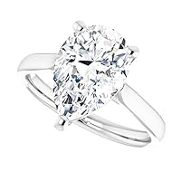10k White Gold Accented Engagement Ring Moissanite (2 CT)
