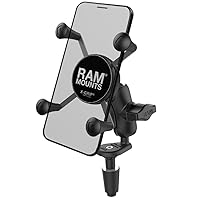 RAM Mounts X-Grip Phone Holder with Motorcycle Fork Stem Base RAM-B-176-A-UN7U with Short Arm for Stems 12mm to 38mm in Diameter
