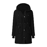 Winter Coats for Women Luxury Faux Fur Snow Coat with Hood Plus Size Sherpa Fleece Lined Winter Jacket Thick Parka Outerwear