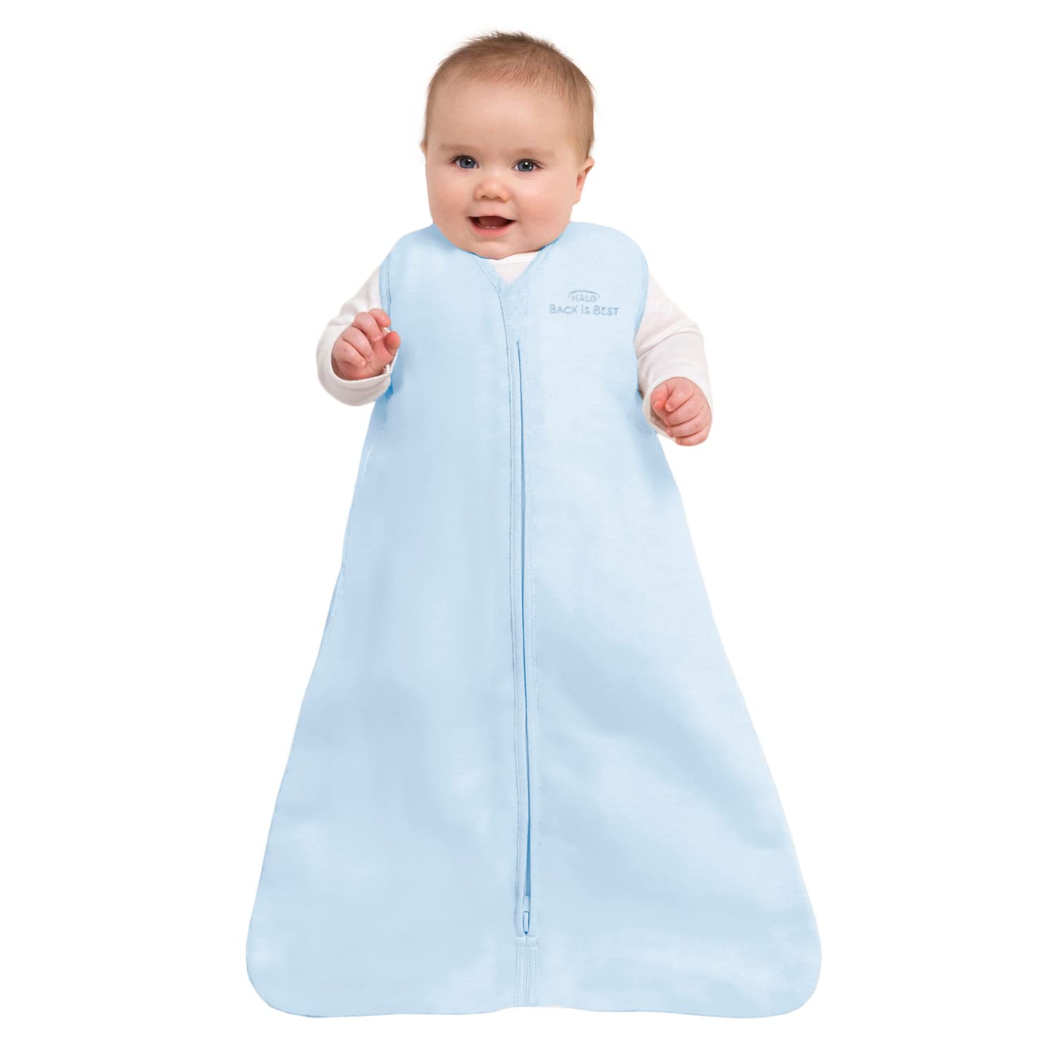 HALO Sleepsack Micro-Fleece Wearable Blanket, TOG 1.0, Baby Blue, Large