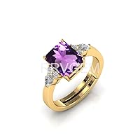 5.25 Ratti / 4.50 Carat amethyst ring gold plated Handcrafted Finger Ring With Beautifull Stone Men & Women Jewellery Collectible, Gold plated, Amethyst