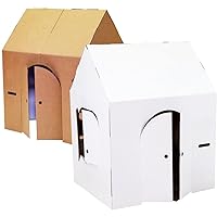 Blank Crafty Cottage - Kids Art and Craft for Indoor Fun, Color, Draw, Doodle on this Blank Canvas – Decorate and Personalize a Cardboard Fort, 32