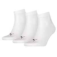 3 pair Puma Sneaker Quarter Socks Unisex Mens & Ladies In 3 Colours, color:300 - white, Socken & Strümpfe:47-49