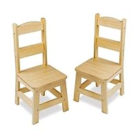 Melissa & Doug Wooden Chairs, Set of 2 - Blonde Furniture for Playroom - Kids Wooden Chairs, Children's Wooden Playroom Furniture