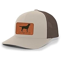 Heritage Pride Canine Collection Labrador Retriever Duck Hunting Dog Mens Engraved Leather Patch Mesh Back Trucker Hat