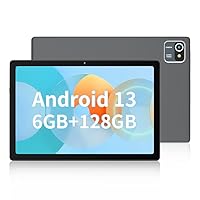 10 inch Tablet Android 13 Tablets, Quad-Core Tablet PC, 6GB(4+2) RAM, 64GB ROM,128GB Expand, 5000mAh,1280x800 HD Touch Screen, 5MP+8MP, WiFi, Dual Camera (Grey)