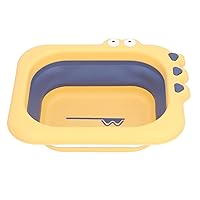 Clean Rinse Baby Bather Folding Multifunction Portable Infant Lying Bather for Boy Girl (Yellow)