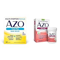 AZO Yeast Plus Dual Relief 60 Tablets, Yeast Infection & Vaginal Symptom Relief + Boric Acid Vaginal Suppositories, Helps Support Odor Control & Balance PH with Clinically Studied Boric Acid 30 CT