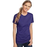 Hanes Womens 4.5 oz. 100% Ringspun Cotton Nano-T T-Shirt(SL04)-Purple-3XL