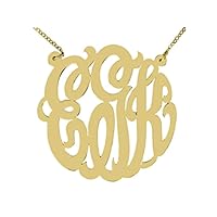 Rylos Necklaces For Women Gold Necklaces for Women & Men 14K White Gold or Yellow Gold Monogram Necklace Personalized 50mm Special Order, Made to Order Super Large Necklace