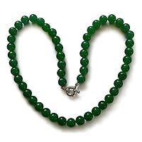 Green Jade necklace, Malaysia jade, natural, green, round, 8 mm
