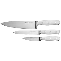 HENCKELS Forged Accent Razor-Sharp 3-pc Kitchen Knife Set, Chef Knife, Paring Knife, Utility Knife, White Handle, German Engineered Informed by 100+ Years of Mastery