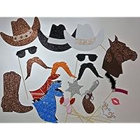 22 Pc Photo Booth Party Props Mustache on a Stick Western Theme Party Cowboy Hat