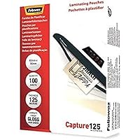Fellowes Laminating Pouches (65x95mm) - Gloss Finish - 100 Sheets, 250 Micron (2 x 125 Micron) High Quality Finish - Ideal for Photos, ID Cards & Small Documents