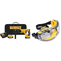 DEWALT 20V MAX XR Rotary Hammer Drill Kit, D-Handle, 1-Inch with w/Safety Goggle (DCH133M2 & DPG82-11C)