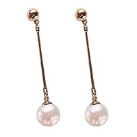 Zonfer Drop Pearl Earrings, Long Simulated Pearl Drop Earrings for Women Gift