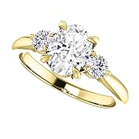 1 CT Oval Moissanite Engagement Eternity Ring for Wedding, Stackable Engagement Ring Anniversary Ring for Her