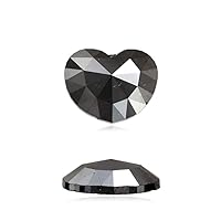4.04 Cts of 10.21x12.70x3.71 mm AA Heart Rose Cut (1 pc) Loose Treated Fancy Black Diamond (DIAMOND APPRAISAL INCLUDED)