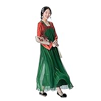 Women Ancient Chinese Silk Dress Traditional Hand Crochet Hanfu Dress 121