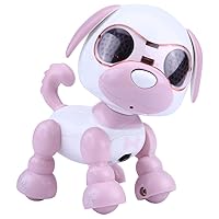 Educational Gift, Educational Gift Robot Dog, Walking Sound Puppy Robot Dog Pet Toy Interactive LED Record for Kids Boys(Pink)