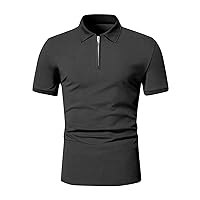 Mens Slim Fit Polo Shirts Lapel Stripe Printed Short Sleeve Golf Button Lapel Breathable Comfortable Summer Casual Polo