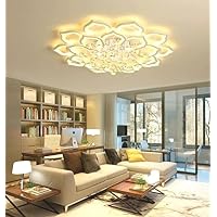 Modern 40inches Crystal Flower Ceiling Light for Living Room with Remote Control LED Dimmable 2700-6000K high Ceiling Lamp