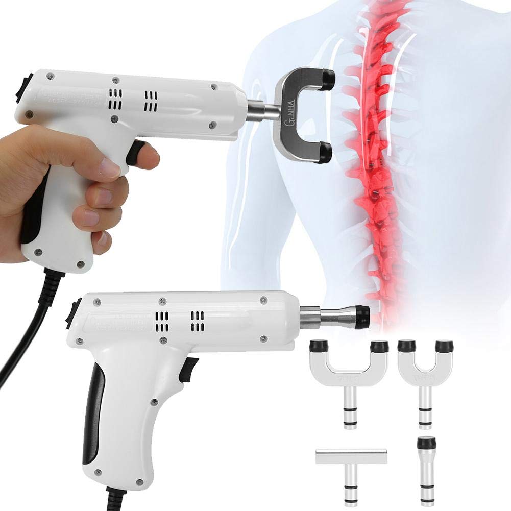 2 Types Chiropractic Tool Electric Spine Adjuster Adjusting Massager Spinal Massage Correction Device Four Massage Heads (01)