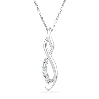 DGOLD Sterling Silver Round Diamond Infinity Fashion Pendant (1/20 Cttw)
