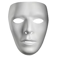 10475 Blank Male Drama Mask, multi-colored, adulto estᮤar