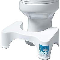 The Bathroom Toilet Stool, 7 Inch Height, White， Plastic Material, Height 7 Inches, Length 21 Inches, Width 13 Inches, Semi Glossy Surface Treatment, Household Items， Simulate Squatting Posture