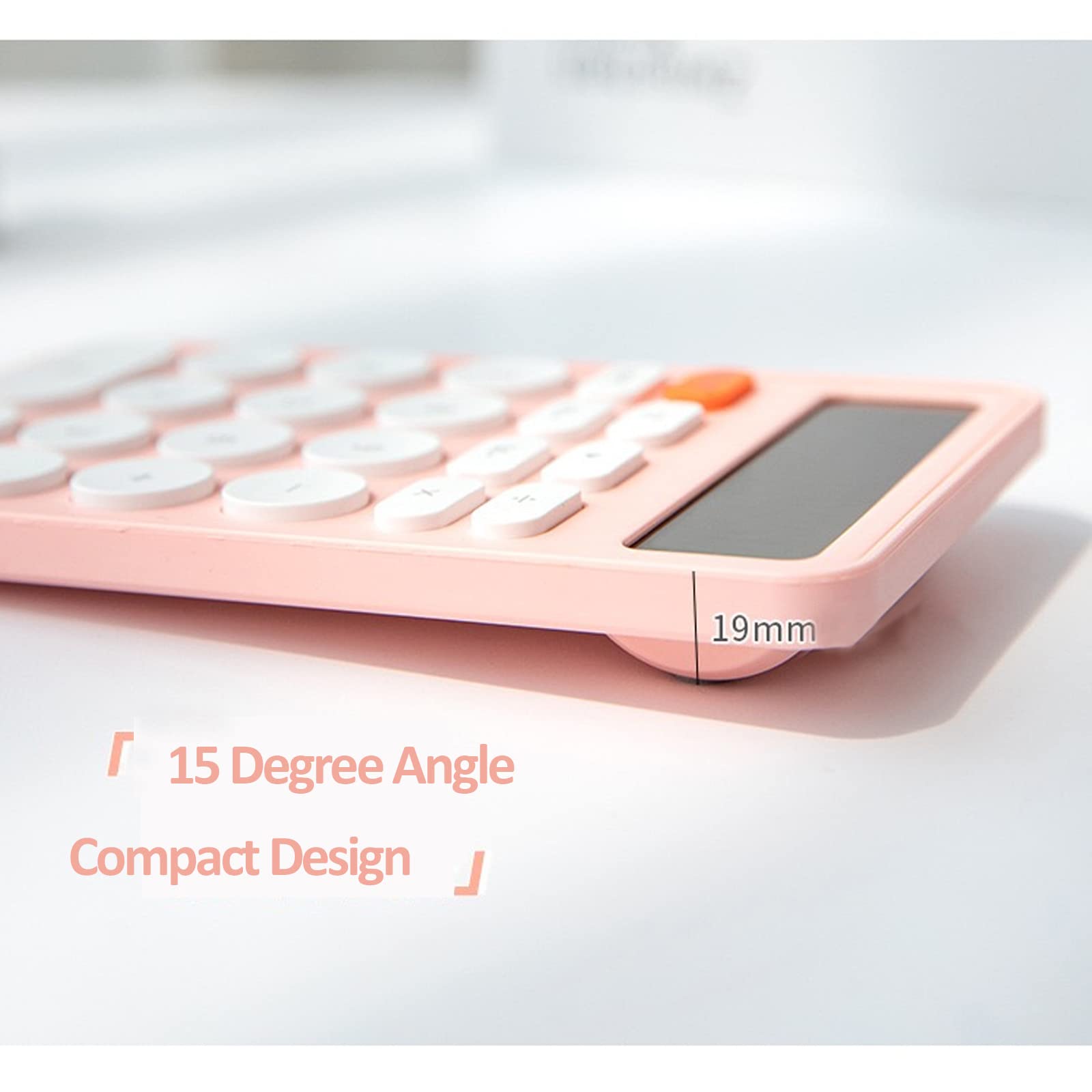 Pink Office Supplies for Women, Cute Desk Accessories, Benkaim Desk Calculator, Cute Small Calculator 12 Digit Basic Calculator with Large LCD Display and Sensitive Buttons
