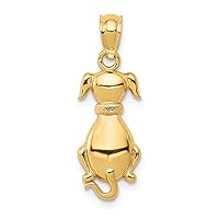 14k Yellow Gold Dog Necklace Charm Pendant Animal Fine Jewelry For Women Gifts For Her