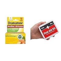 Dramamine Motion Sickness Relief 18 Count and DMI 20-Piece First Aid Kit for Minor Cuts and Scrapes