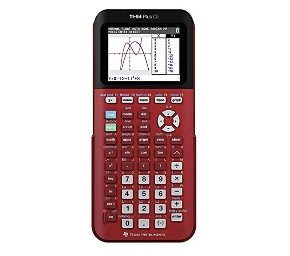 TI-84 Plus CE Color Graphing Calculator, Red