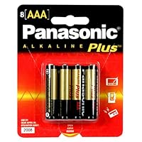 Panasonic Alkaline Plus Batteries, AAA Size, Six Pack of 8 - Count Batteries (48 Batteries)