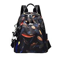 Womens Butterfly Print Nylon Backpack Chic Butterfly Daypack for Women Water Resistant Satchel Pack Bag Rucksack Bag