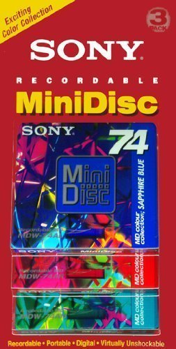 Sony 74-Minute Color Mini-disc in A Clamshell 3-Pack