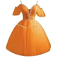 Women's Tulle Homecoming Dresses Short Sleeve Prom Dresses Spaghetti Straps Mini Dress Cocktail Dresses