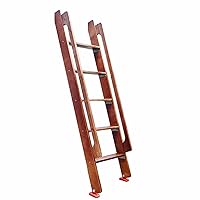 Wood Twin Bunk Bed Ladder with Handle, 4ft/5ft Rustic Farmhouse Library Ladder, Heavy Duty Step Ladder for Home Loft & Dorm Room, Load 150kg (Color : Style-1, Size : 5-Step (1.5m/5