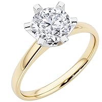 PEORA IGI Certified 1.22 Carats Natural Diamond Solitaire Engagement Ring in 14K Yellow Gold