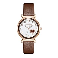 Women Romantic Love Heart Dial Quartz Watch, Gierzijia Ladies Casual Leather Belt Analog Wrist Watch, Fashion Mother Watch Wife Watch Girl Watch